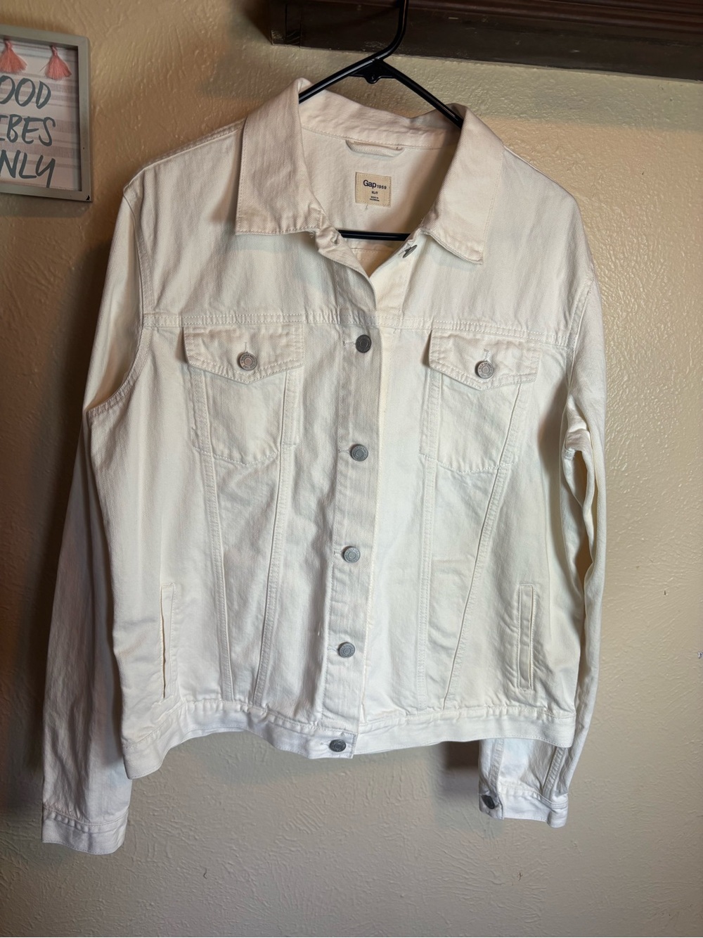 GAP White Denim Trucker Jacket